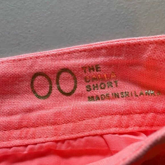 Lilly Pulitzer Neon Orange Linen Shorts Size 00 | Summer Resort Preppy - Picture 13 of 15